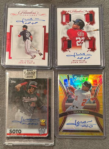 Juan Soto Topps, Flawless and Select Auto/Patch Lot