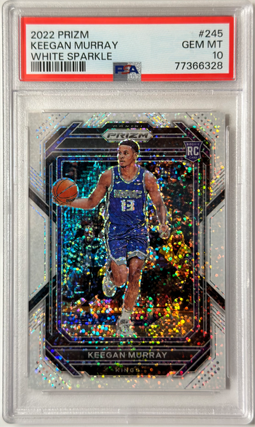 2022 PRIZM KEEGAN MURRAY WHITE SPARKLE PSA 10