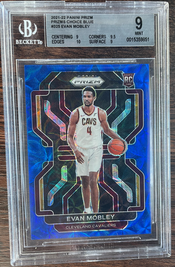 2021 Panini Prizm Choice Blue Evan Mobley /39 BGS 9