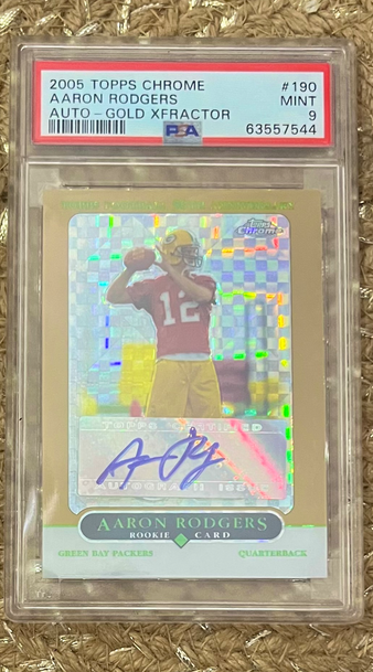 Aaron Rodgers 2005 Topps Chrome Gold xfractor Auto Psa 9