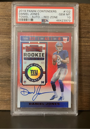 Daniel Jones 2019 Contenders Red Zone auto Psa 10