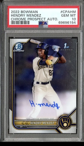 Hendry Mendez 2022 Bowman Chrome 1st AUTO PSA 10