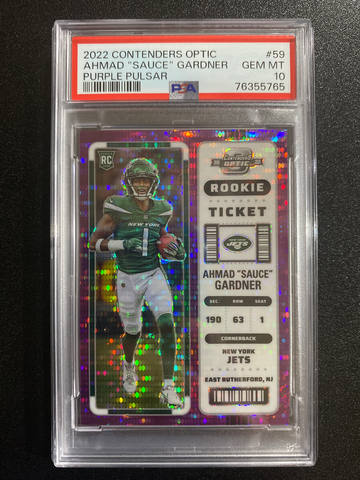2022 Contenders Optic Sauce Gardner Purple Pulsar /26 PSA 10