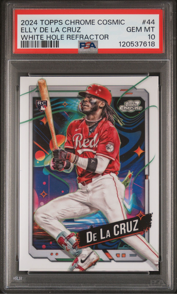 2024 Topps Chrome Cosmic Elly De La Cruz White Hole Refractor PSA 10 GEM MNT