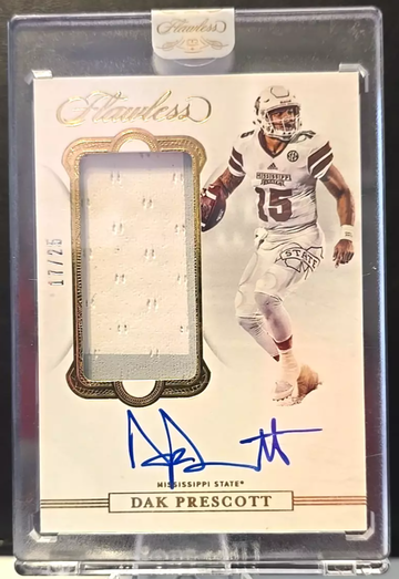 2020 Panini Flawless Collegiate Dak Prescott Patch/ On-Card AUTO /25