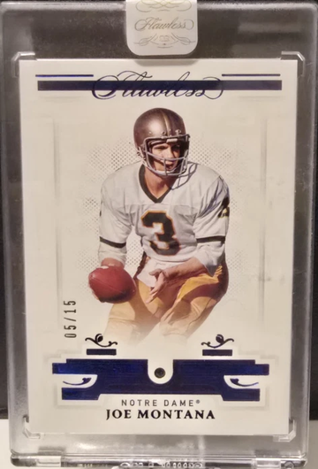 2021 Panini Flawless Collegiate /15 Joe Montana #186 Sapphire 