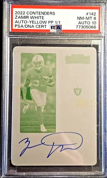 Zamir White 2022 Panini Contenders Printing Plate Auto PSA/DNA #142 1/1 !