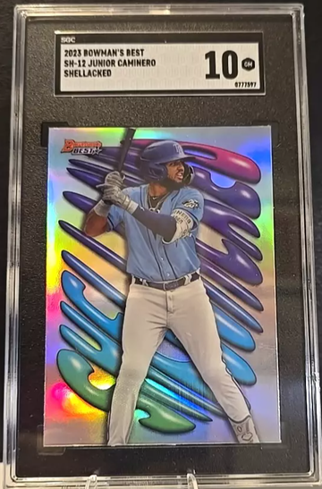 2023 Bowman’s Best Junior Caminero #SH-12 Shellacked SGC 10 Tampa Bay Rays RC