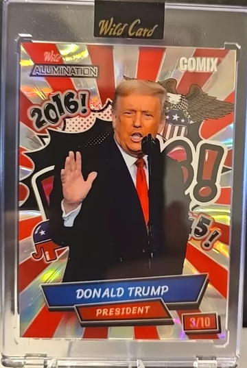 Donald Trump 2024 Wild Card Alumination Comix Encased #ACBP-DT6 serial #d /10