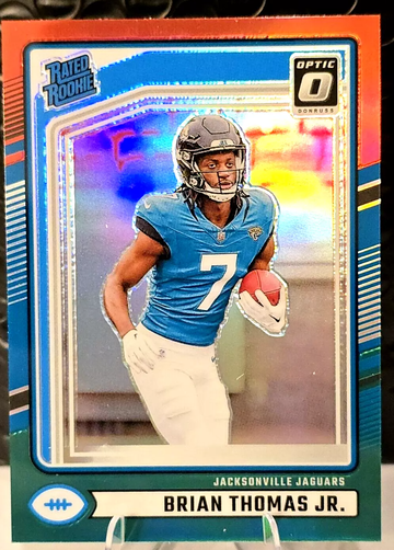 2024 Donruss Rated Rookie Optic Red And Green Prizm #313 Brian Thomas Jr. (RC)🔥