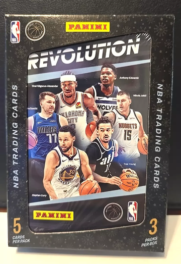 2023-24 Panini Revolution NBA Basketball Factory Sealed Winter Holiday Tin Box