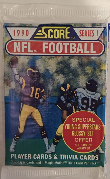 1990 Score NFL Football Card Pack Series 1 - Factory Sealed, New - 16 Cards