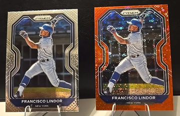 2021 Prizm Francisco Lindor Red Disco Circles Prizm & Base! Indians Mets #'d /99
