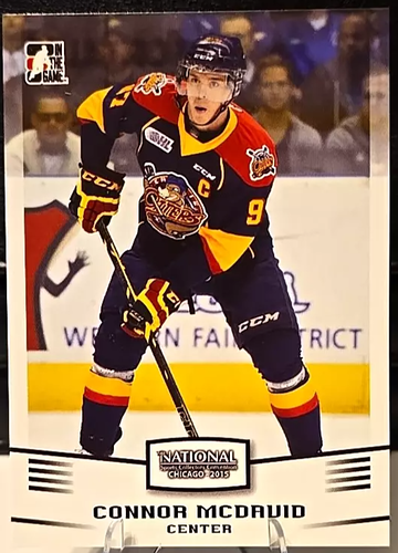 Connor McDavid 2015 Leaf National Convention Rookie RC #01 Edmonton Oilers NM-MT