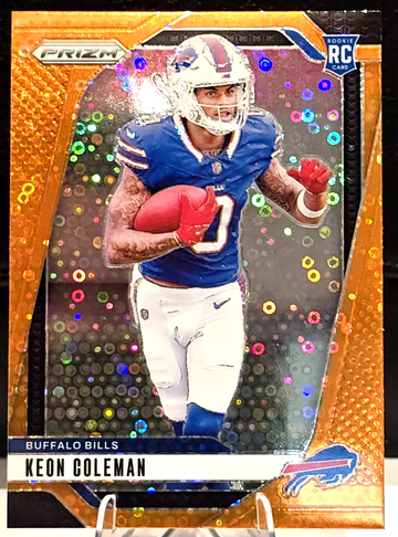 Keon Coleman 2024 Prizm Football Rookie Card RC Orange Disco Prizm Buffalo Bills