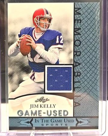 JIM KELLY 2024 Leaf In GAME USED JERSEY PATCH !