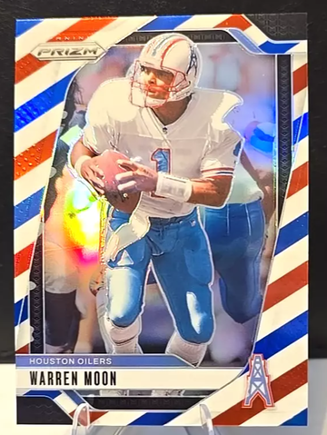 2024 Panini Prizm NFL Warren Moon #277 Red White & Blue Prizm Houston Oilers