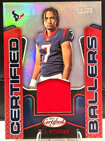 CJ Stroud 2023 Certified Red rookie patch certified ballers Color Match /75 !!