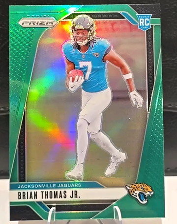 2024 Panini Prizm - Rookies Green Prizm #314 Brian Thomas Jr. (RC) True Green