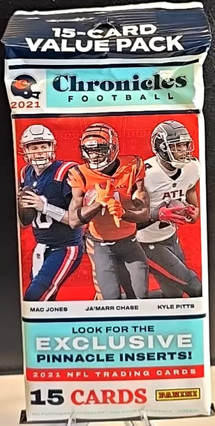 PANINI CHRONICLES 2021 NFL FOOTBALL VALUE CELLO FAT PACK (15 CARD) PACK