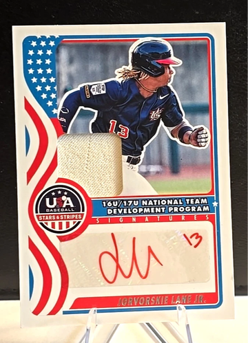 2025 Panini Stars & Stripes Baseball USA GAME WORN Patch Auto JORVORSKIE LANE JR