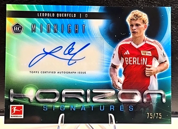 2024-25 Topps Midnight Bundesliga Leopold Querfeld Horizon signatures auto 75/75 BOOKEND 