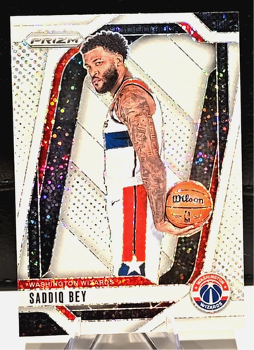 2024-25 Panini Prizm Prizms White Sparkle #44 Saddiq Bey SSP Wizards
