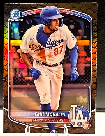 EMIL MORALES 2025 BOWMAN #BCP-127 SP REPTILIAN CHROME LOS ANGELES DODGERS ⚾️