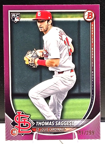 2025 Bowman Thomas Saggese RC Magenta /299 SP #57 Cardinals