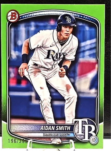Aidan Smith 2025 Bowman Lime Green /399 #BP-81 Rays Prospect