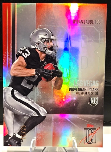 2024 Topps Signature Class Chrome Rookie Class RED /25 SSP  Dylan Laube Raiders