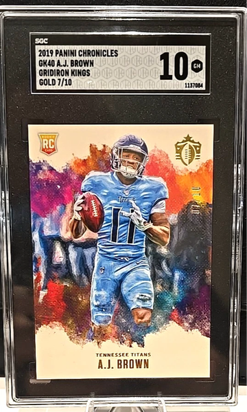 2019 CHRONICLES GRIDIRON KINGS AJ BROWN GOLD /10 RC SGC 10 Titans Eagles *POP 1*