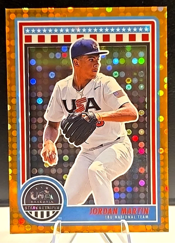 JORDAN MARTIN #3  2025 Panini USA Stars & Stripes  ORANGE SSP  /75  Arkansas Razorbacks 