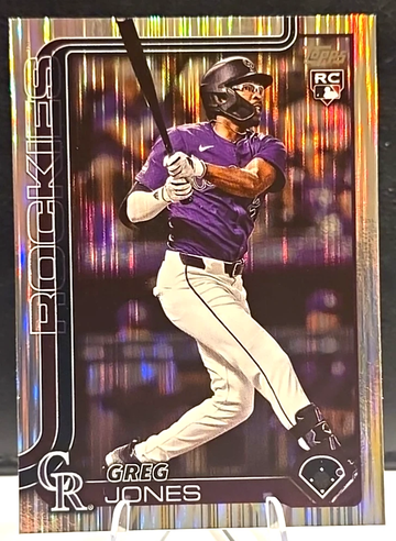 2025 Topps Series 1 Baseball- Greg Jones RC - Tinsel (Meijer exclusive) parallel