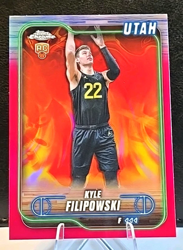 2024-25 Topps Chrome Kyle Filipowski Magenta Topps Refractor (RC) Utah Jazz NEW