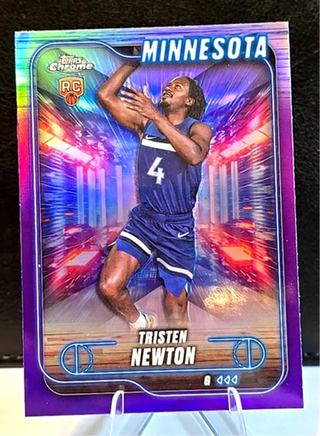 2024-25 Topps Chrome  108 RC  Tristen Newton  Purple Refractor  SP  Timberwolves