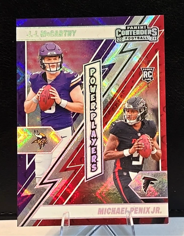 2024 Contenders  JJ McCarthy/Michael Penix Jr  Hobby Diamond  Power Players  RC  Vikings / Falcons  SP