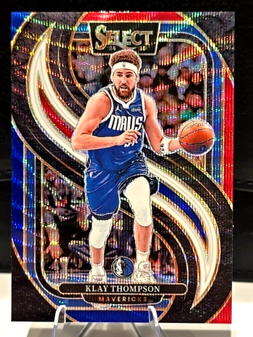 2024-25 Select  Klay Thompson  Red White & Blue Prizm Wave  Mavs  Premier Level