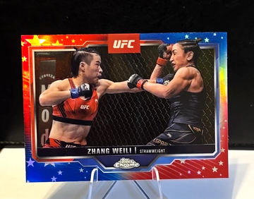 Zhang Weili  2025 Topps Chrome UFC  Red & Blue Refractor  #55