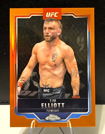 2025 Topps Chrome UFC  Tim Elliott  Orange Refractor /25  SSP  CASE HIT!