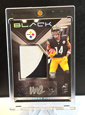 GEORGE PICKENS  2022 PANINI BLACK  2 COLR PATCH AUTO RPA /99  STEELERS COWBOYS RC