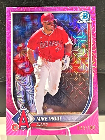 2025 Bowman Chrome  Mike Trout   Pink Mojo Refractor  /199  Angels 