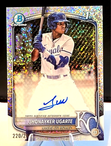 2025 1st BOWMAN CHROME  Jhonayker Ugarte  Speckle Refractor  Auto  /299  Royals