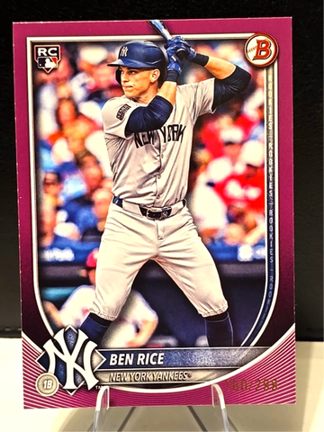 2025 Bowman  Ben Rice  #85  Fuchsia /299  (RC)  Yankees Rookie