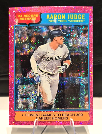 2025 Topps Heritage  Record Breakers  Aaron Judge #3  Chrome  Pink Sparkle  Yankees