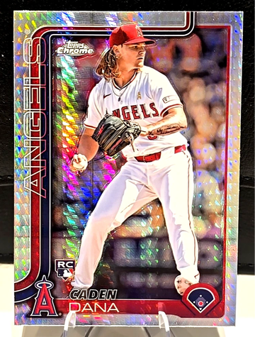 Caden Dana  2025 Topps Chrome  Baseball  Rookie  Prism Refractor  245  Angels SP