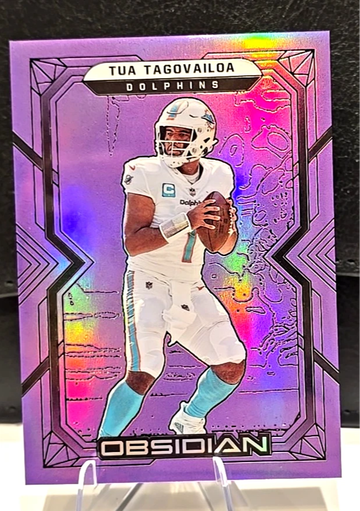 2022 Panini Obsidian FOTL   Tua Tagovailoa  Purple Flood SSP  /16   Dolphins #77