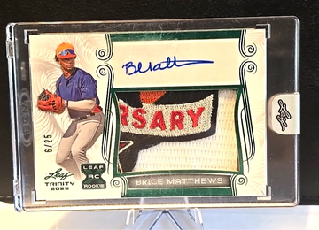 2023 Leaf Trinity WORN Patch Auto Brice Matthews /25 ASTROS Anniversary patch!!