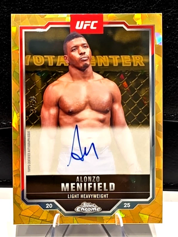 2025 Topps Chrome Sapphire UFC  Alonzo Menifield  Gold Auto  /50