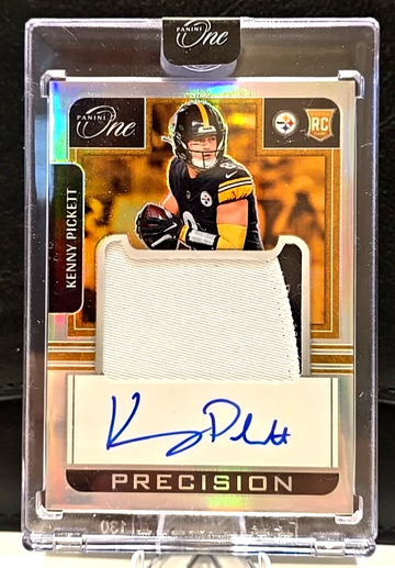2022 Panini One  Precision Kenny Pickett  Rookie Patch Auto  /49  Steelers Browns RPA
